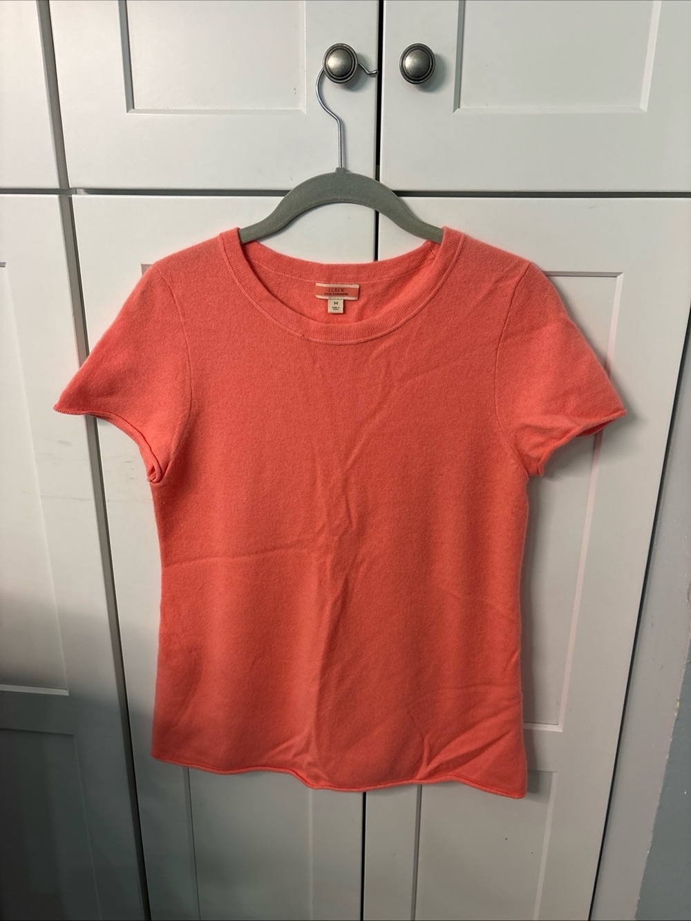 J. Crew Coral Cashmere Short Sleeve Crewneck Tee